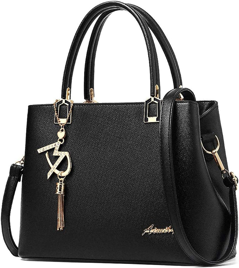 Womens Purses and Handbags Shoulder Bags Ladies Designer Top Handle Satchel Tote Bag - Black