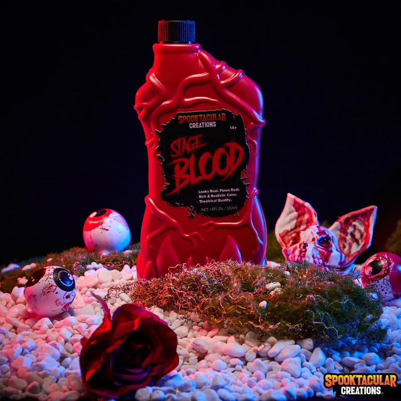 Spooktacular Creations 18 oz Fake Halloween Vampire Blood Bottle for Halloween Costume, Zombie, Vampire and Monster Makeup & Dress Up