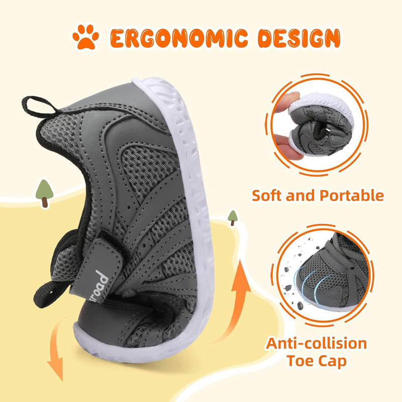 L-RUN Toddler Boys Girls Sneakers Kids Breathable Walking Shoes Barefoot Strap Non-Slip Sole Tennis Shoes