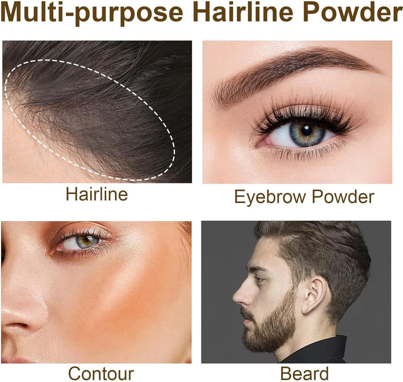 Hairline Powder Stick, Waterproof Hair Root Touch Up Powder for Thinning Hair and Bald Spots, Instant Hairline Shadow Conceals Hair Loss, Root Cover Up for Women and Men (Brown)