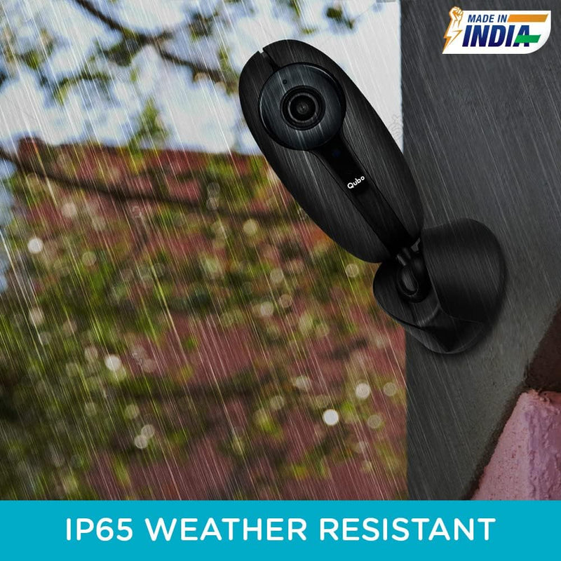 Qubo Smart Home Security Wifi Camera With Intruder Alarm System 1080P Full Hd 2Mp Camera Weather Resistant Alexa & Ok Google Enabled By Hero Group
