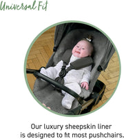 Mamas & Papas Baby Luxury Sheepskin Liner for Pram, Pushchair, Buggy, Stroller – Grey