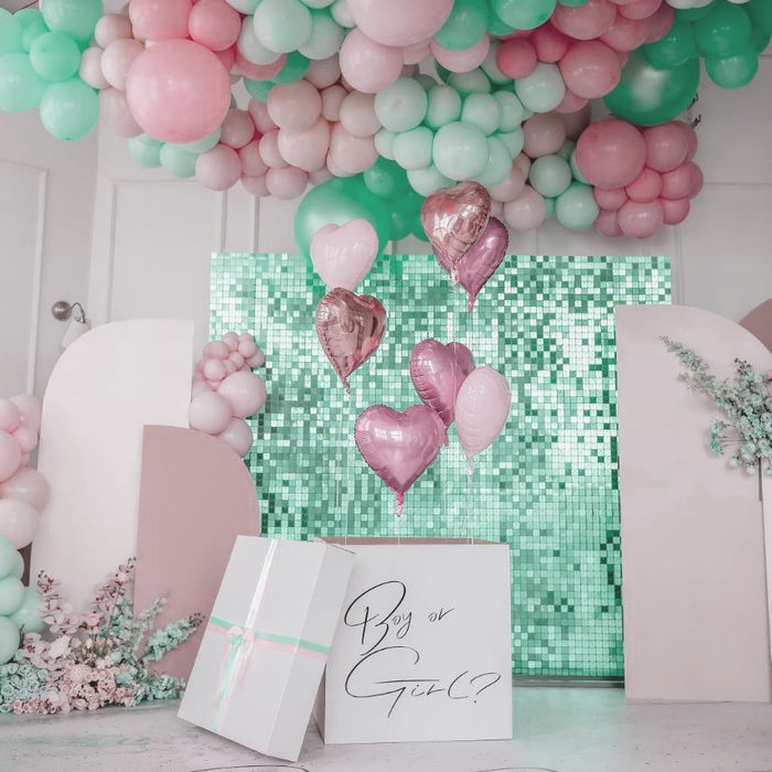 Light Green Sequin Backdrop 3ftx6ft Shimmer Wall Backdrop Panels Sequin Sparkly Christmas Background for Wedding Anniversary Birthday Bridal Shower Decorations