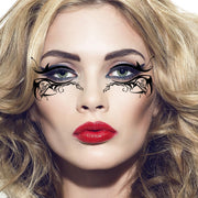 NimbusNote 10 Pairs Halloween Eye Shadow Temporary Tattoos Eyeliner Tattoo Stickers Spider Web Bat Pattern Eyeliner Fake Tattoos for Women Men Face Eye Makeup Halloween Decals Party Supplies