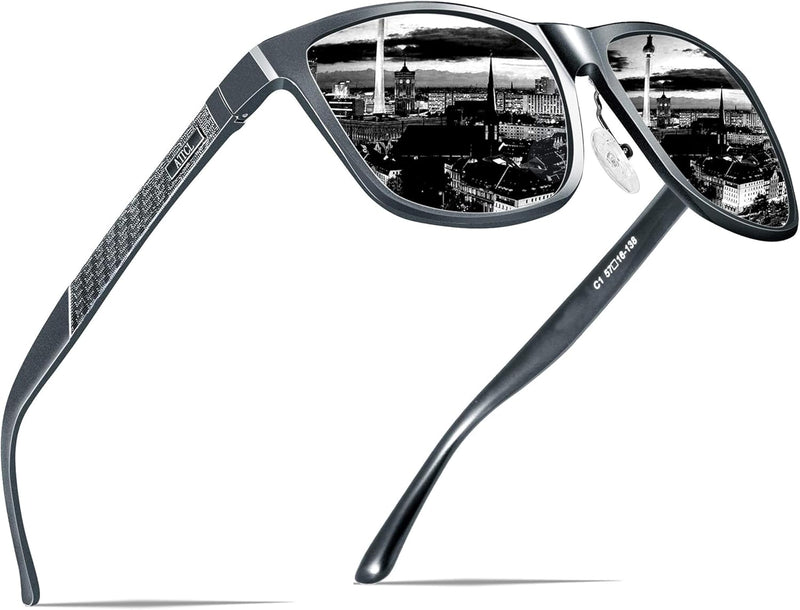 ATTCL Mens Polarized Sunglasses for Men Sunglasses (pack of 1) - 8587-Gray-gray(Non-mirrored)