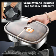 Lunch Box Bento Lunch Box 316 Stainless Steel Lunch Box 1200ML1 1700ML1 For Adults Micro-Pressure Freshness-Locking Technology with Cutlery And Thermal Bag