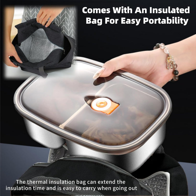 Lunch Box Bento Lunch Box 316 Stainless Steel Lunch Box 1200ML1 1700ML1 For Adults Micro-Pressure Freshness-Locking Technology with Cutlery And Thermal Bag