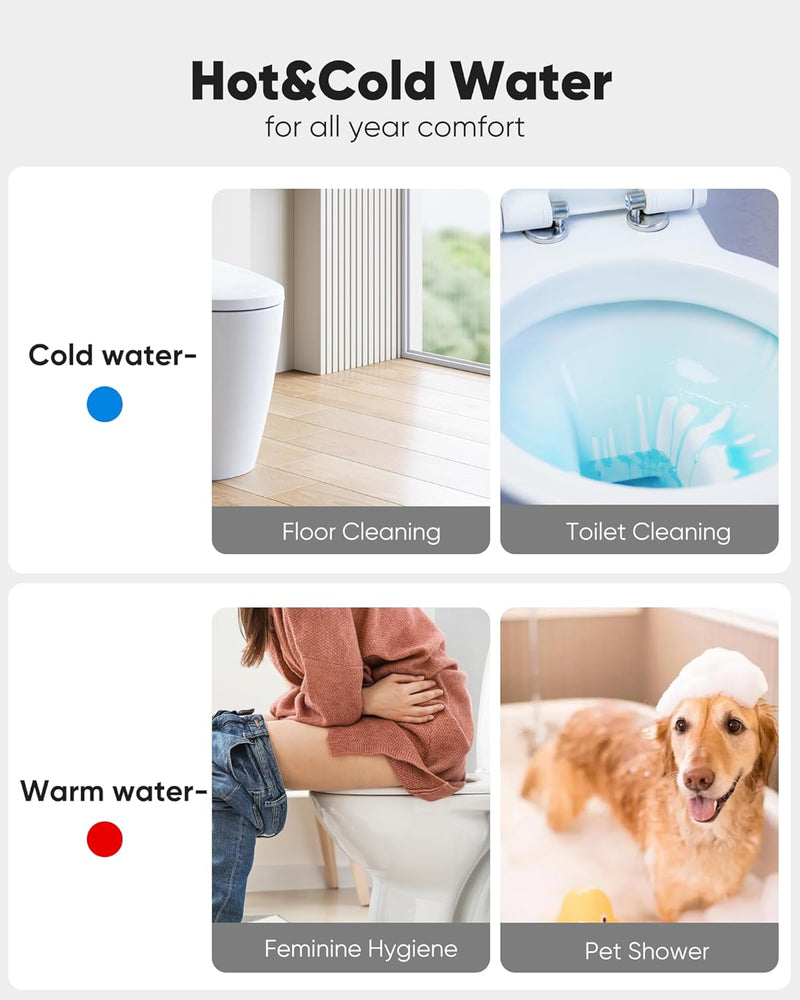 Arofa Black Bidet Sprayer, Handheld Bidet Sprayer for Toilet - Bidets for Existing Toilets Adjustable Water Pressure Control with Bidet Hose, Cloth Diaper Bidet Toilet Sprayer for Baby/Feminine Wash