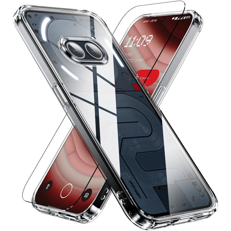 For Nothing Phone 2a / 2a Plus Case and Screen Protector Accessorise, Camera Lens Protection Back Cover, TPU Shockproof Clear Anti-Yellow Protective Casing