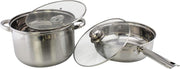 Wilson by Cuisine Art Stainless Steel 12-Piece Cookware Set - Casserole, Saucepan, Fry PanCooking set Heavy Duty With Stainless Steel Handle Gas, Stovetops Compatible For Family Meals