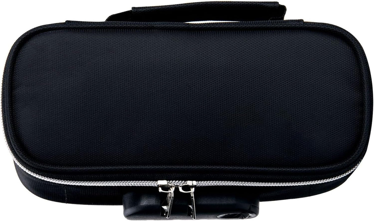 Canvas Locking Pencil Case, Large Capacity Spacious Storage Secure Locking Stationery Pouch with Combination Lock, Ideal for School Office (Black) – image 2