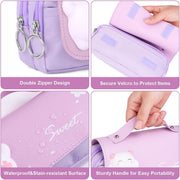 Pencil Case, Big Capacity Pencil Pouch Pen Bag Multi Compartments Office Stationery Makeup Bag Stress Release Pencil Case, Multi Use Storage for Students Girls Teens Adults (Purple)