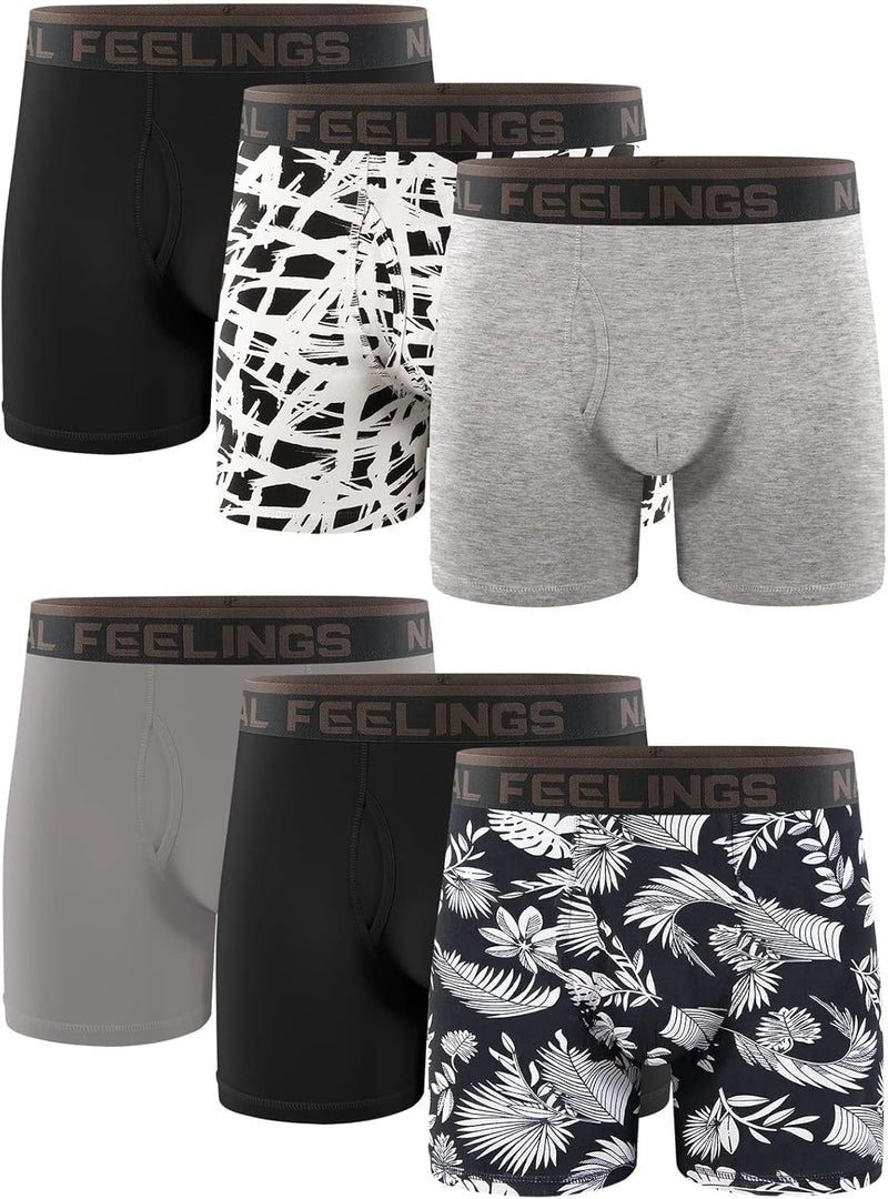 Natural Feelings Mens Boxer Shorts Soft Cotton Men Pack Breathable Mens Underwear Boxer Briefs