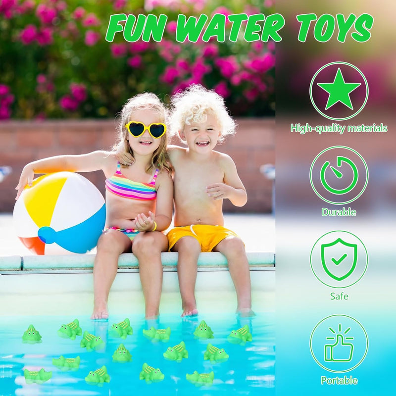 kymqlyw 30 Pcs Rubber Crocodile Bath Toy Bulk Mini Crocodile Toys Float and Squeak Crocodile Toy Crocodile Bathtub Toys for Baby Shower Halloween Christmas Birthday Party Supplies (2.8x2x1.8 inches)