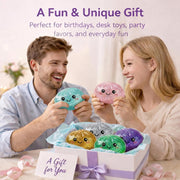SLEEPHEADBig Dumpling Squishy ToyStress Relief Ball - Sparkle Filled Sensory Squeeze Tool,Cute Adorable Soft Silicone Squeeze Toy