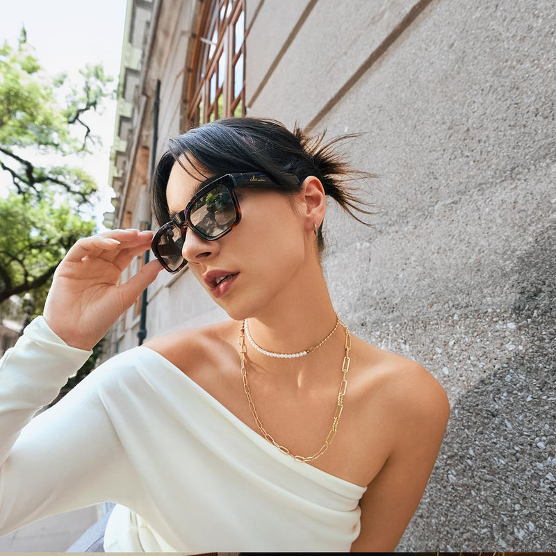 OhO sunshine OhO Bluetooth Sunglasses,Voice Control and Open Ear Style Smart Glasses Listen Music and Calls with Volume UP and Down,Bluetooth 5.0 Audio Glasses and IP44 Waterproof, unisex-adult
