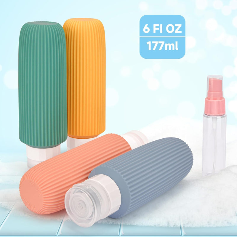 Noideeer Large Travel Bottles for Toiletries - BPA Free, Leak Proof With Labels, Portable Container