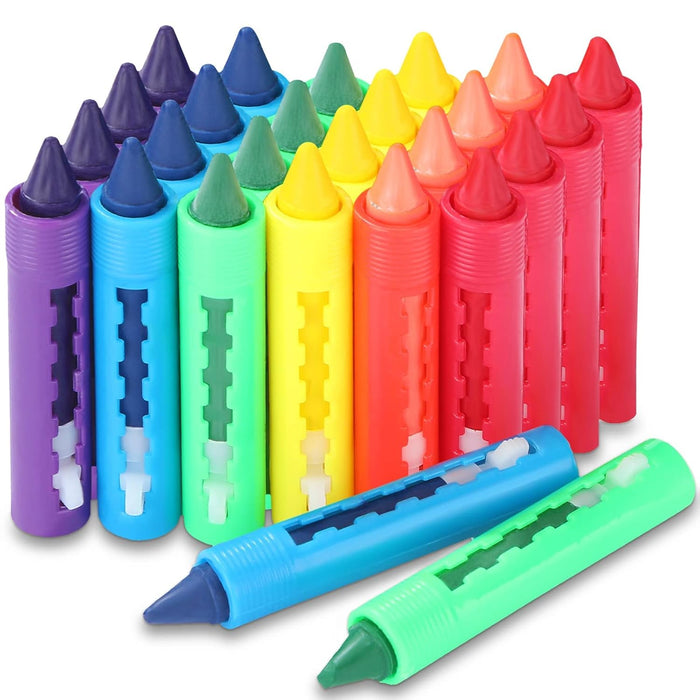 MAKINGTEC Crayons, Bath Washable Crayons Easy Clean Bathtime Crayons Colorful Bathtub Markers Toys Shower Crayons Bath Paint for Kids(24 Pieces )
