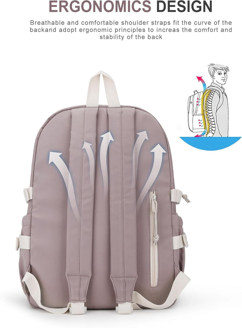 VECAVE Lightweight Casual Laptop Backpack Purse for Women,Travel Backpack with laptop compartment