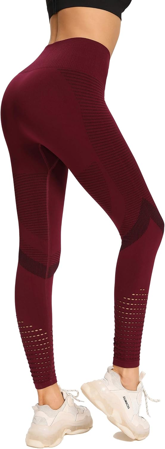 Redqenting High Waisted Leggings for Women Workout Seamless Leggings Yoga Pants Sweat Proof Tummy Control Tights