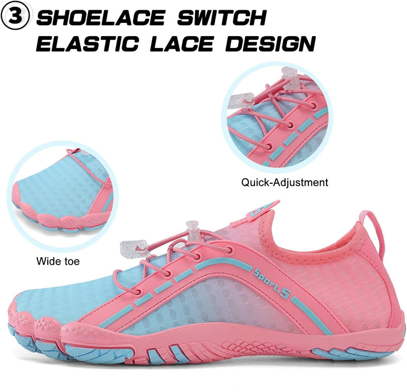 TcIFE Water Shoes for Men Women, Beach Shoes Summer Outdoor Footwear, Barefoot Socks, Quick Dry, for Beach, Swim, Pool, Surf, Boat, with Drain Holes