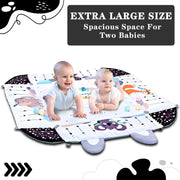 TFDER 7-in-1 Baby Play Gym, Infant Non-Slip Activity Blanket, Crawling Mat with Play Arch and Sensory Toys,Baby Toys 0+ Months,Black and White