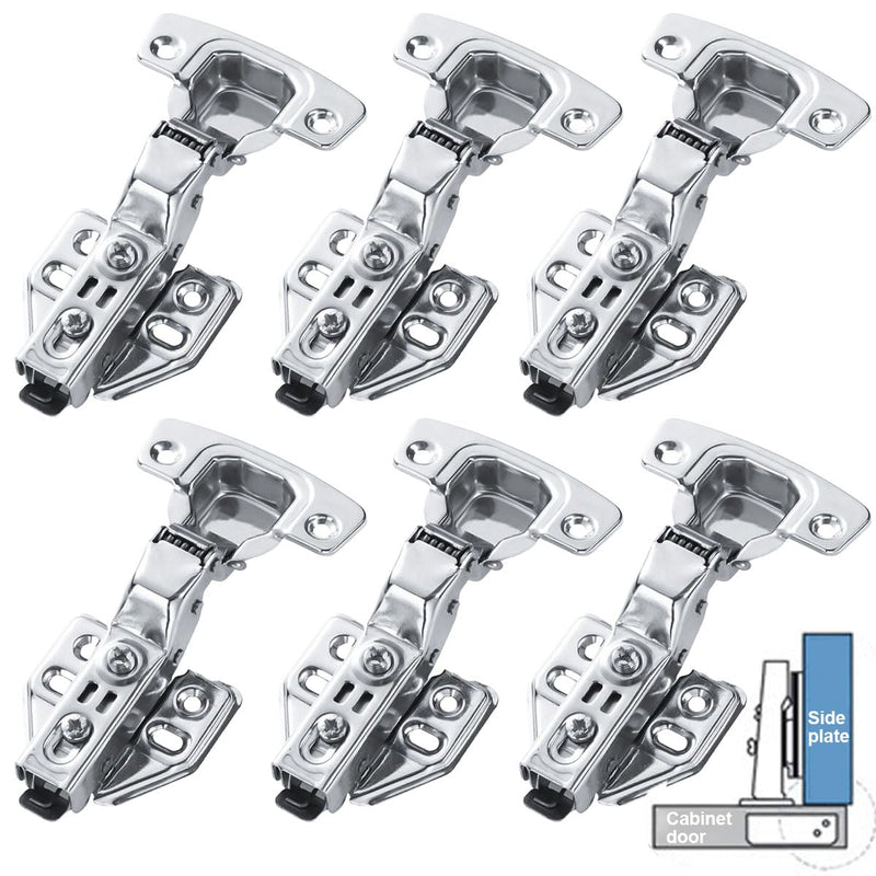 Kitchen Soft Close Cabinet Hinges, 6 Pcs Silent Hydraulic Slow Door Hinge Kitchen Units Door Hinges Hardware Accessories for Wardrobes and Cabinets,Bookcases