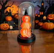 Halloween Decorations, 2 Pack Lighted Spooky Ghost with Pumpkin and Bow, Cute Standing Ghost Decor for Halloween Decorations Indoor Home Office Table Mantel Shelf Party Supply - Black