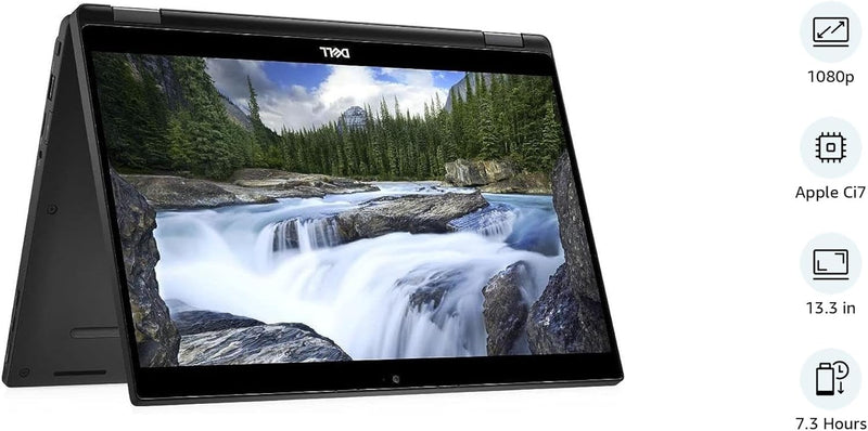 Dell (Refurbished) Latitude 7390 2in1 notebook laptop, Intel Core i7-8 Gen. CPU, 16GB DDR4 RAM, 512GB SSD Hard, 13.3 inch Touch 360° Display