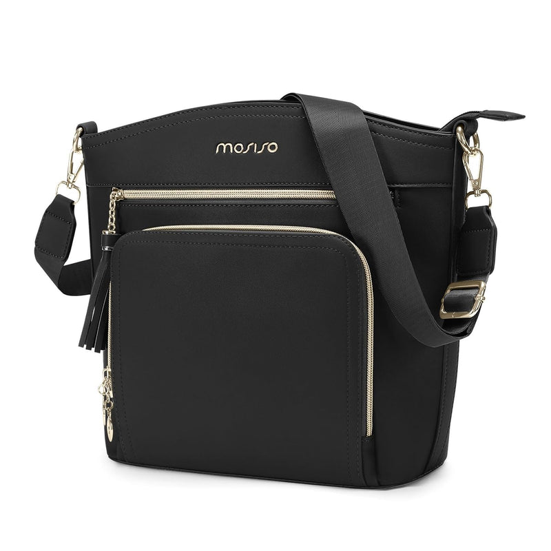 MOSISO Crossbody Bag, Purses for Women Crossbody Bag, Multi Pockets Handbag Shoulder Bag with Card Holder Wallet & Tassel