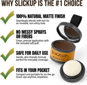 SLICKUP Hairline Shadow Powder for Root Touch Up Instant Hair Colour Stick for Grey Hair Coverage Temporary Hair Powder for Thinning Hair, Bald Spots & Hairline (Dark Brown)