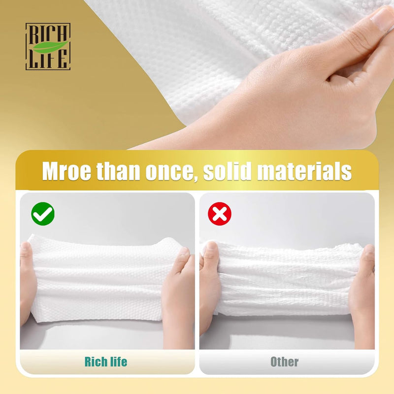 Disposable Face Towel, Cotton Tissue Soft Dry Wipes, Simple Cleaning Facial Tissues Dry Wet Dual Portable Use for Sensitive Skin & Baby & Makeup Remover & Personal Care,Pack of 20