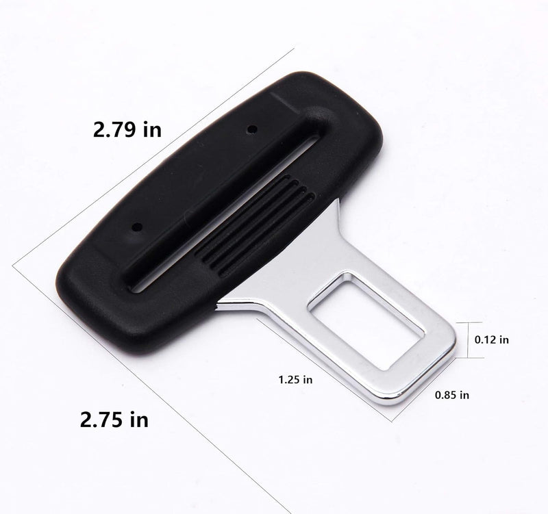 WedFeir 4pcs Car Seat Belt Clips, Car Seat Belt Insert Metal Tongue, Seat Safety Belt Buckle Auto Metal Seat Belt Clip, Universal for Most Vehicle. (Black)
