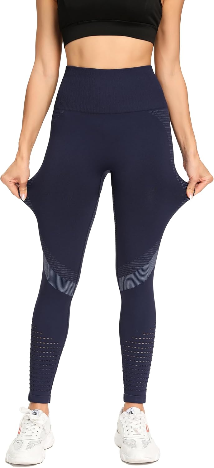 Redqenting High Waisted Leggings for Women Workout Seamless Leggings Yoga Pants Sweat Proof Tummy Control Tights