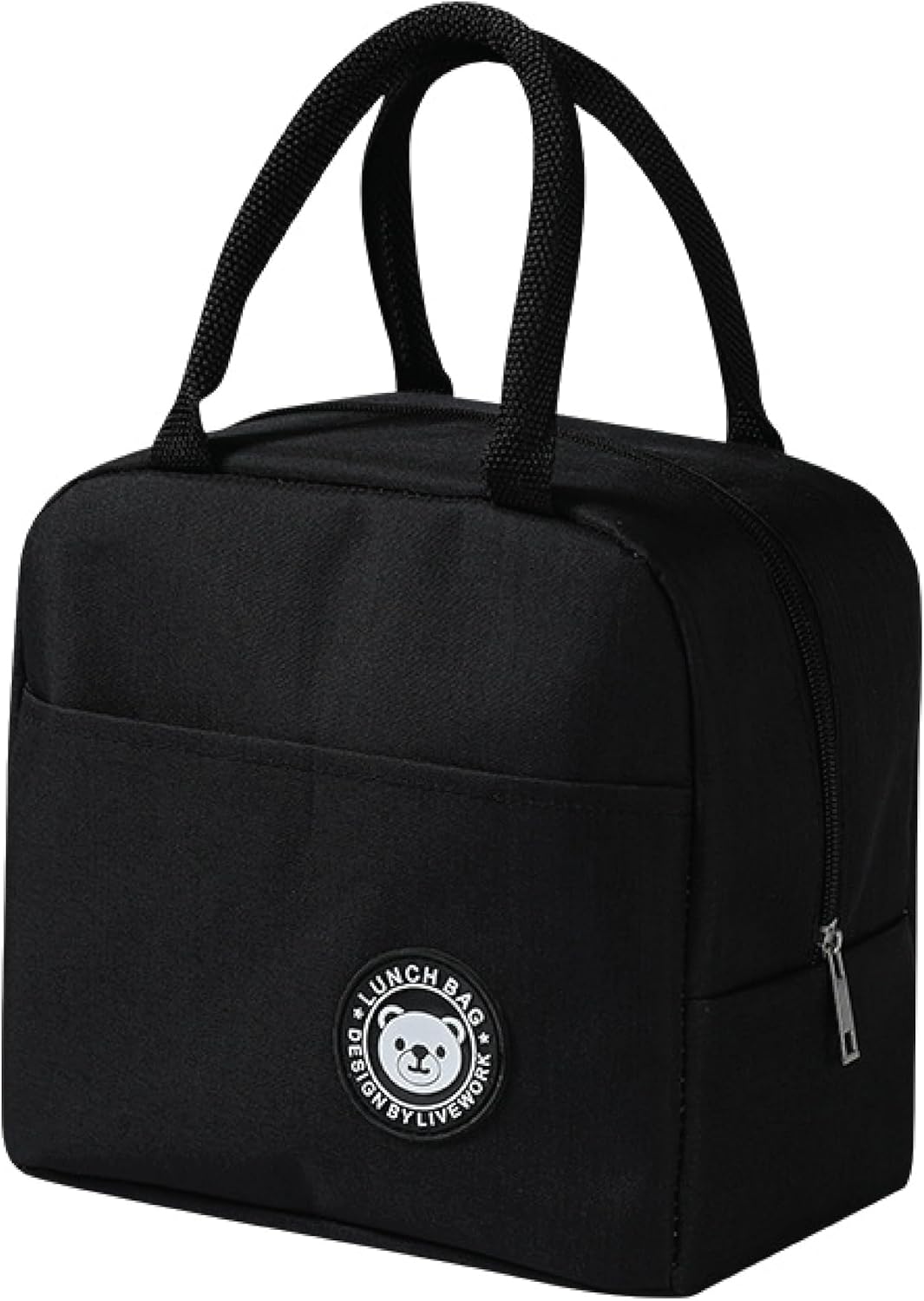 1-Pack 23x21x13cm Insulated Lunch Bag for Women Men Kids - Reusable Thermal Lunch Box Tote with Zipper & Front Pocket, Leakproof Cooler Bag for Work (Grey, 23x21x13cm) – image 3
