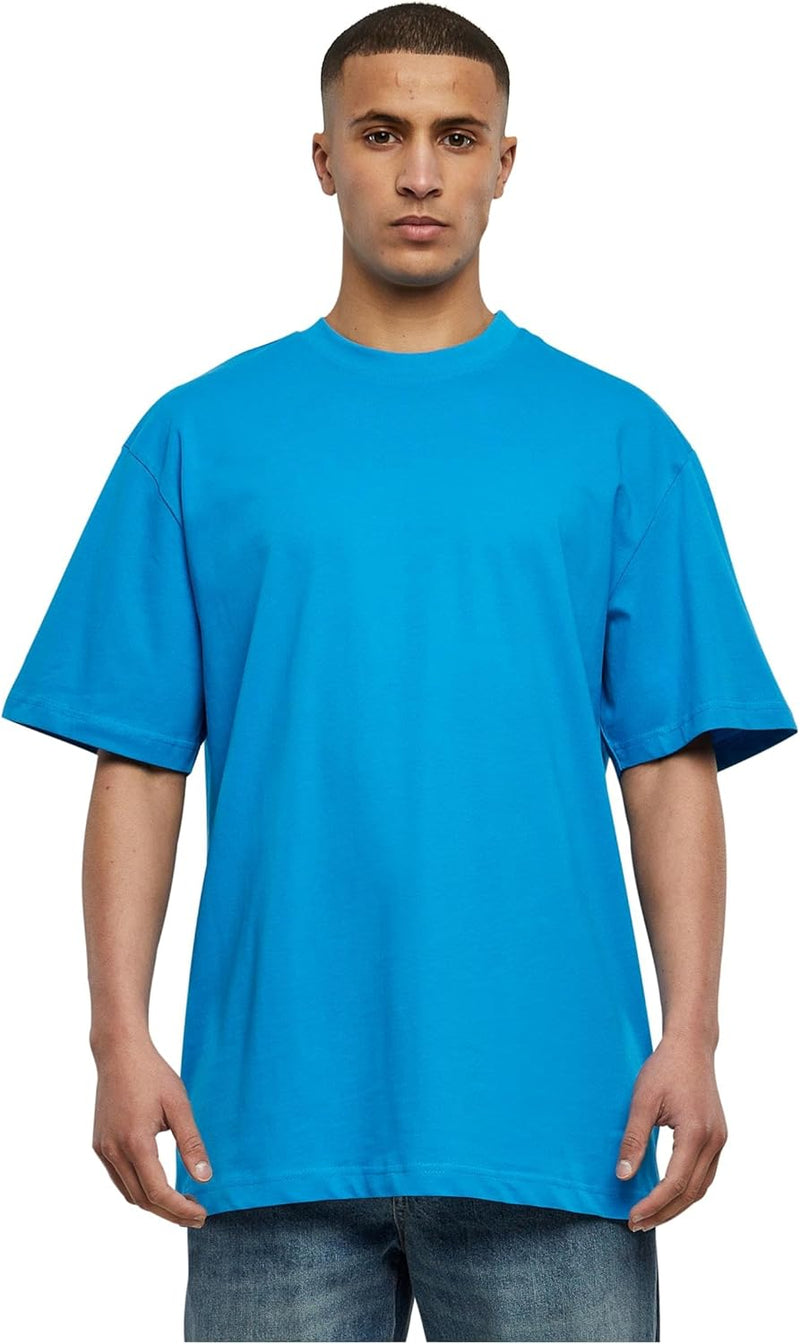 mens Tall Tee Oversized T-Shirt Oversized Short Sleeves T-Shirt with Dropped Shoulders, 100% Jersey Cotton (pack of 1) - Turquoise