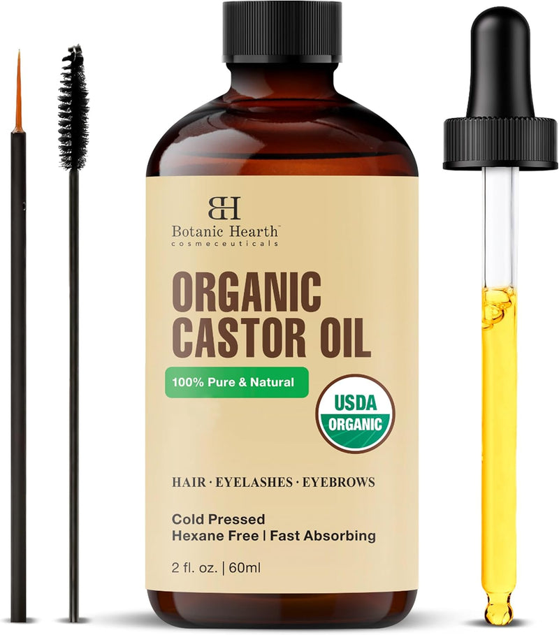 100% Pure Castor Oil for Hair Growth 150 ML - Cold Pressed, Hexane-Free, Eyelashes, Eyebrows, Skin Care - Castor