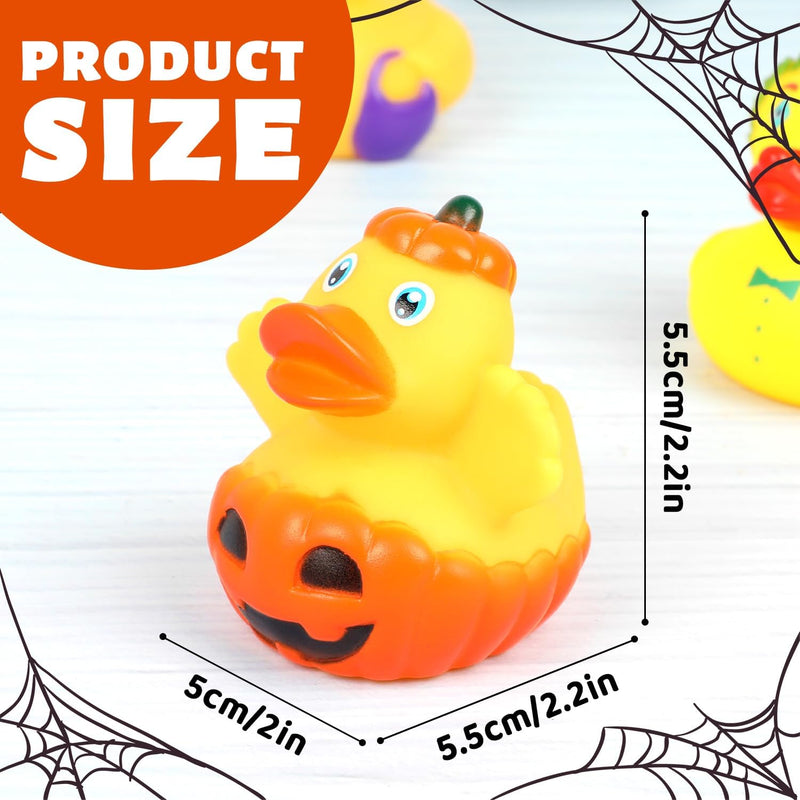 DERAYEE Bath Toy Baby, Rubber Duck, Rubber Bath Ducks, Rubber Ducks, Float and Squeak Mini Ducks Bath Toy for Children Shower, Birthday (Halloween Rubber Duck, 10 Pieces)