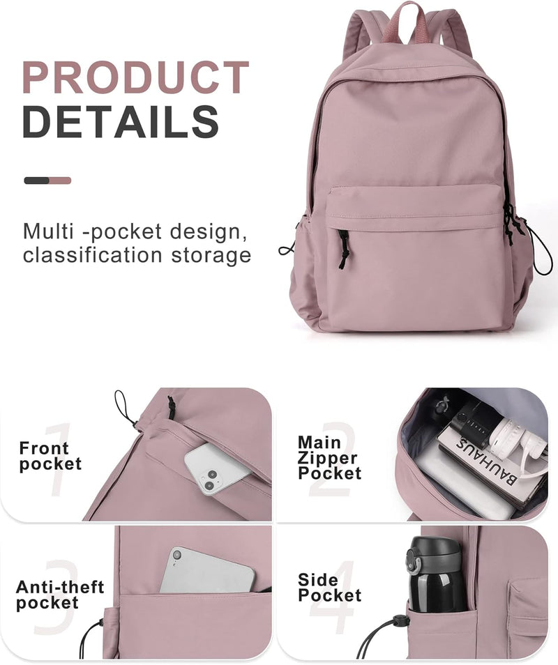 VECAVE Lightweight Casual Laptop Backpack Purse for Women,Travel Backpack with laptop compartment