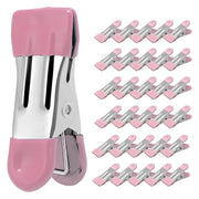 Clothes Pins Heavy Duty 30 Pack - 2.17 Inch Metal Chip Clips, Clothespins for Photo Drying Clothesline Laundry Sock, Bag Clips for Food Kitchen Stainless Steel with Rubber (Pink)