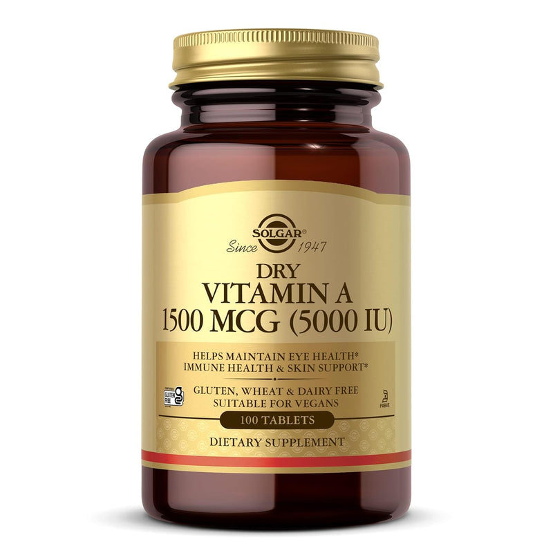 Solgar Dry Vitamin A 1500 Mcg, (5000 Iu) 100 Tablets