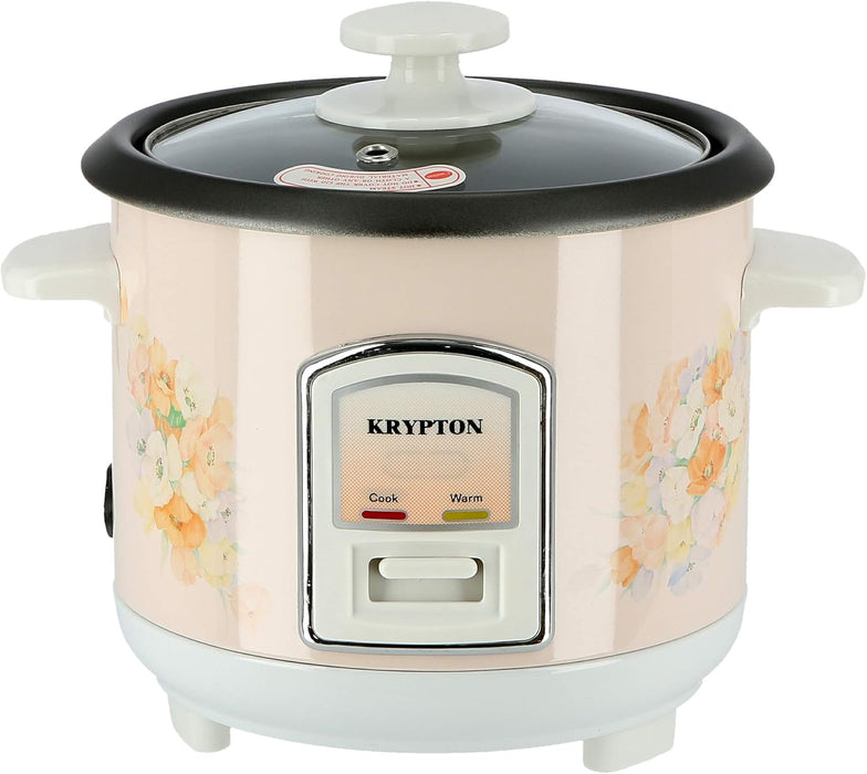 Krypton 350W 0.6L Rice Cooker With Steamer | Non-Stick Inner Pot, Automatic Cooking, Easy Cleaning, High-Temperature Protection, Knrc6054, Multicolour"Min 1 year manufacturer warranty"
