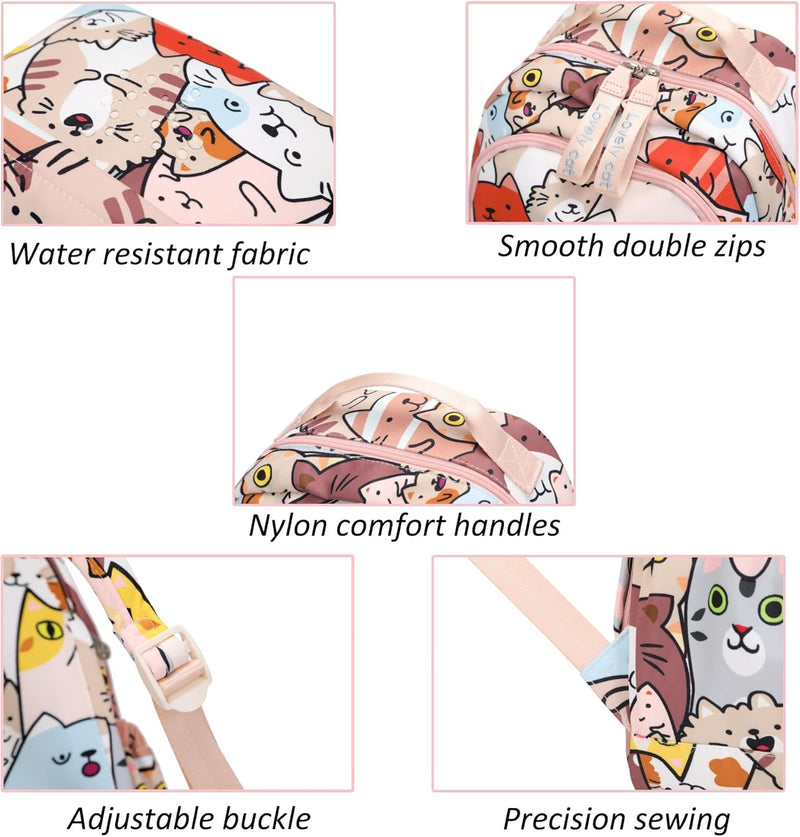 Mfikaryi Cute Cat Casual Daypack Teens Elementary School Backpack Students Bookbag for Girls Boys…