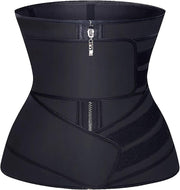 Women's Underbust Latex Sport Girdle Waist Trainer Corsets Hourglass Body Shaper - C-black (Double Straps)