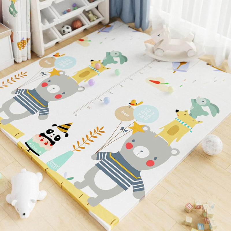 ROUNY Foldable Baby Play Mat, Extra Large Waterproof Activity Playmats for Babies, Toddlers, Infants, Play & Game Time, Thickened Foam Baby Mat for Floor with Travel Storage Bag, 200 x 180 x 2 CM