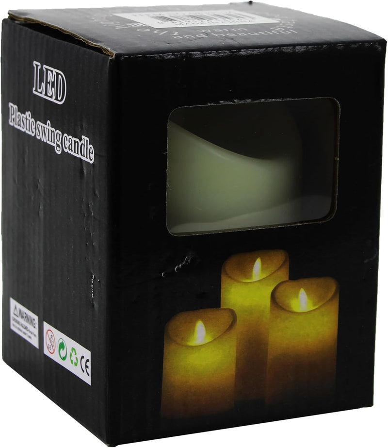 LED Plastic Candle Warm Soft Glow Battery Operated Decorative Light for Home, Bedroom, Party & Holiday Décor, 7.5x10cm
