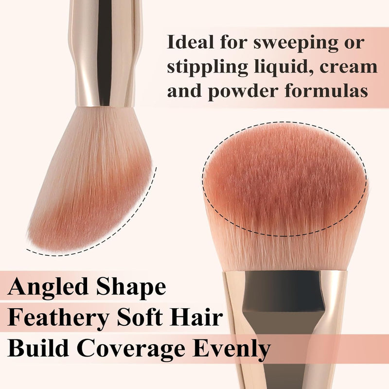 ALBEAUT Liquid Blush Brush Angled for Cheek Makeup,Cream Foundation Contour Bronzer highlight Blending, Angled Face Makeup Tool (Multitask Face Brush)