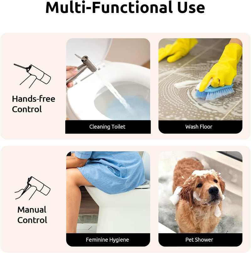 Arofa Black Bidet Sprayer, Handheld Bidet Sprayer for Toilet - Bidets for Existing Toilets Adjustable Water Pressure Control with Bidet Hose, Cloth Diaper Bidet Toilet Sprayer for Baby/Feminine Wash