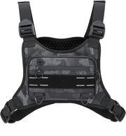 Sports Chest Bag For Men, Water Resistant Lightweight Front Chest Pack, Running Vest Bag With Built-In Phone Holder & Extra Storage For Workouts, Running, Cycling, Camo, Western