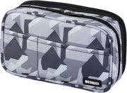 Lihit Lab. Double Zipper Pen Case, 7.9 X 2.8 X 4.7 Inches, Black (A7555-24) - Gray Camo Grey